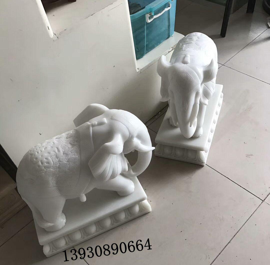 曲阳县汉白玉石雕大象优质石雕大象雕塑工艺礼品