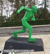 北京不锈钢彩绘人物雕塑 城市体育运动景观小品定制