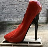 湖南玻璃钢高跟鞋雕塑 彩绘高跟鞋座椅雕塑