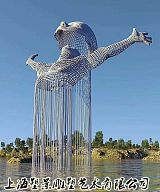 北镇不锈钢人物雕塑 网格编织抽象人物雕塑 水景景观制作