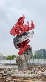 塑景雕塑制作不锈钢火炬雕塑 城市雕塑市政工程