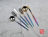 葡萄牙同款LEON刀叉勺304彩金牛排刀叉镀金不锈钢餐具;