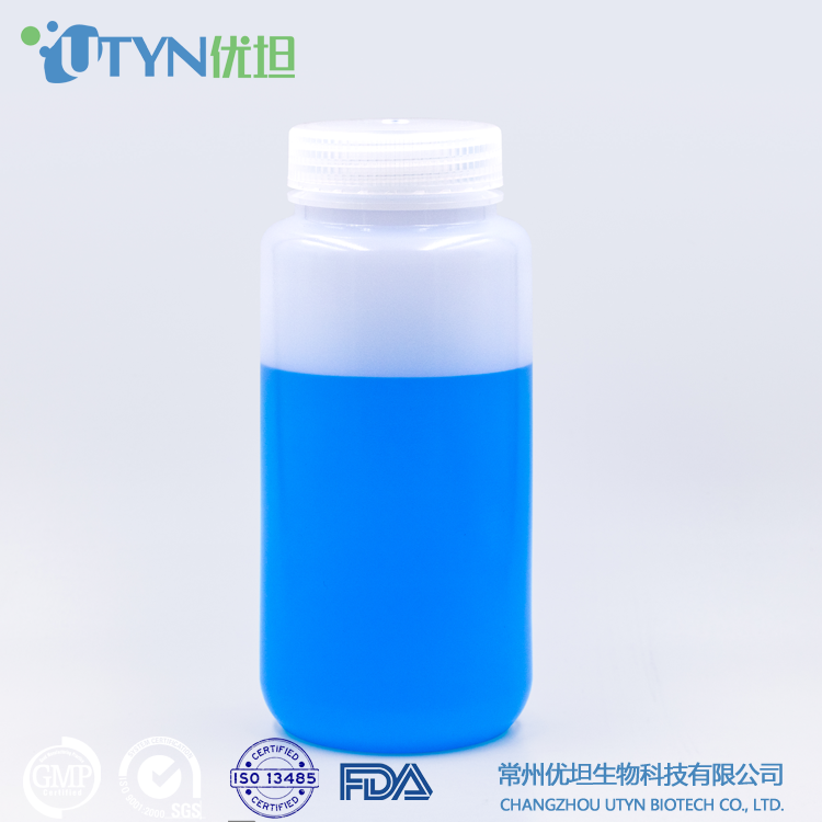 厂家直销USPVI级无酶免洗HDPE塑料瓶500ml本白广口试剂瓶化工瓶