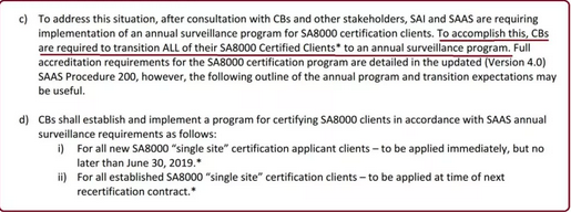 SA8000认证咨询SA8000认证从半年一审调整为一年一审SA8000认证证书