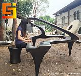 广州玻璃钢雕塑抽象雕塑钢琴弹奏家;