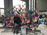 上海塑景不锈钢彩绘蝴蝶雕塑 园林景观仿蝴蝶动物雕塑小品;