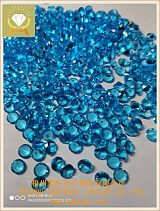 圆形6.0海蓝玻璃 梧州宏旺宝石厂家批发*饰饰品裸石配件;