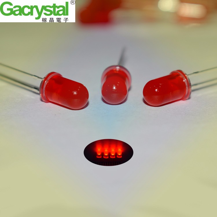 东莞稼晶电子直销F5红发红有边长脚高亮led发光二极管
