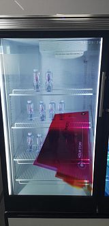 东莞惠华电子厂家直销55寸透明液晶冰箱冰柜门;