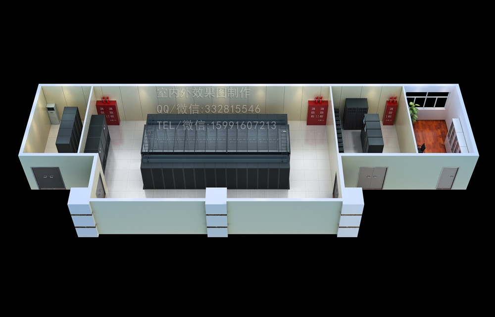 苏州机房效果图制作|一体化|模块化|存储机房效果图设计