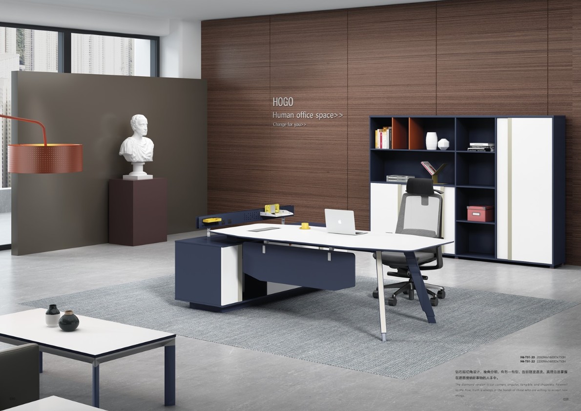顺德巨欧家具2.2米时尚板式老板桌/经理桌/主管桌