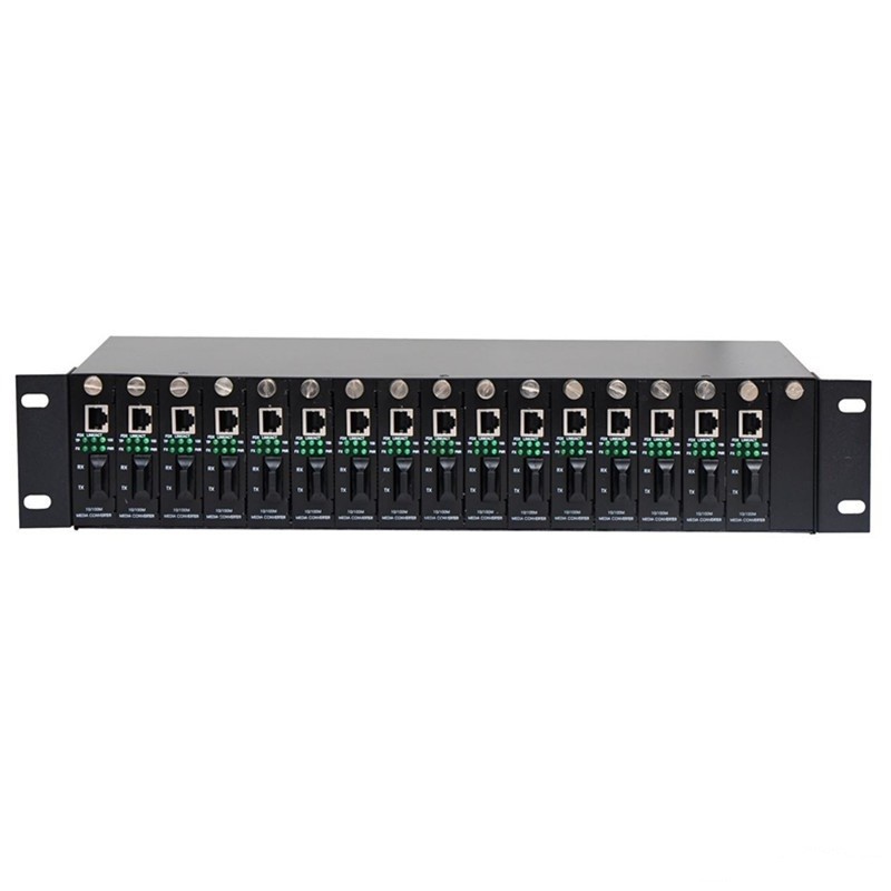 16槽机架式收发器集中式收发器 16路监控收发器 网络光端机