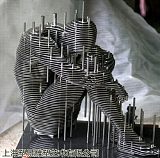丽江大型不锈钢切片焊接雕塑 人物绿地景观定制