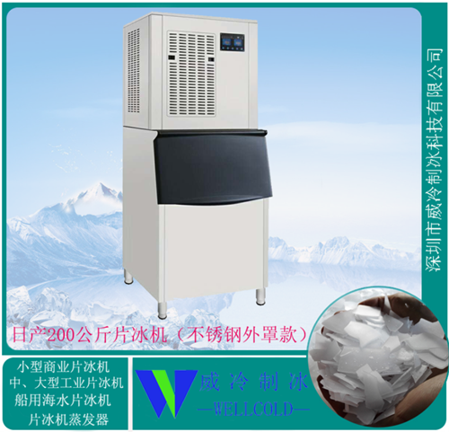 攀枝花200公斤小型商用片冰机带不锈钢外罩制冰机