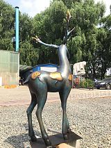 丽江室外仿铜鹿雕塑 青铜动物摆件