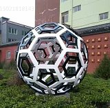 西安广场大型七彩球雕塑 圆形镂空工艺摆件;