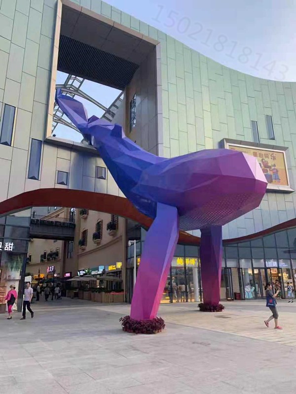 大型商场鲸鱼门头雕塑 彩绘动物工艺品定制