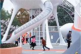 扬州大型公园游玩摆件 宇宙造型滑梯雕塑;