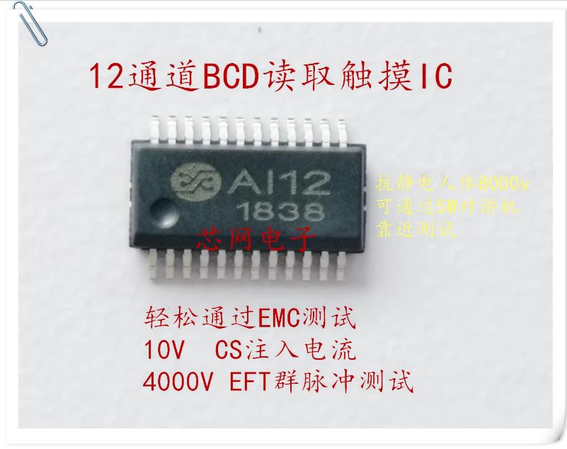 AI12 十二建BCD读取ssop24电容式触摸IC 原装进口 提供技术支持