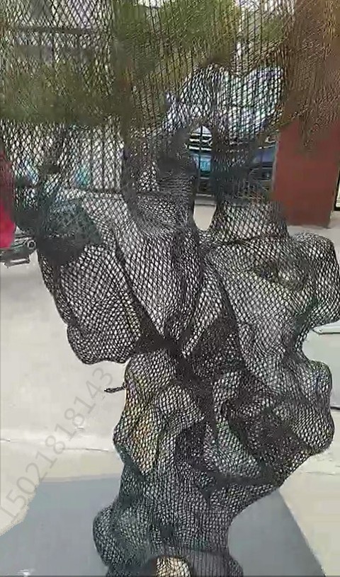 苏州艺术抽象不锈钢网格假山雕塑 电镀镂空景观山摆件