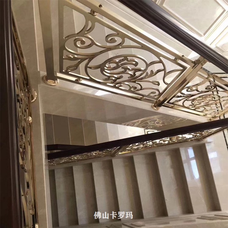 广东现代铜艺楼梯扶手供应厂家