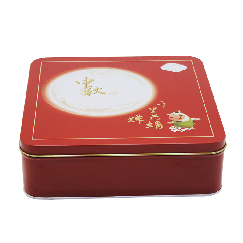 东莞厂家生产月饼铁盒 正方形月饼铁盒 礼品包装铁盒定制