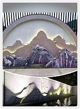丽水室内外景观 灯光假山雕塑 石材切片山摆件;