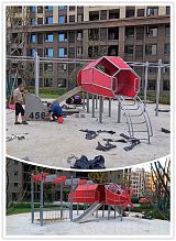 上海住宅小区 不锈钢飞机滑滑梯雕塑 儿童游乐设施摆件;