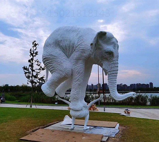 福建艺术欣赏白铜大象雕塑 铸铜定制