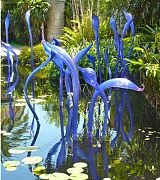 江西景观设计 不锈钢彩绘水草雕塑 水景植物制作;