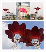 桂林城市建筑大型雕塑 不锈钢开花树雕塑 烤漆工艺树摆件