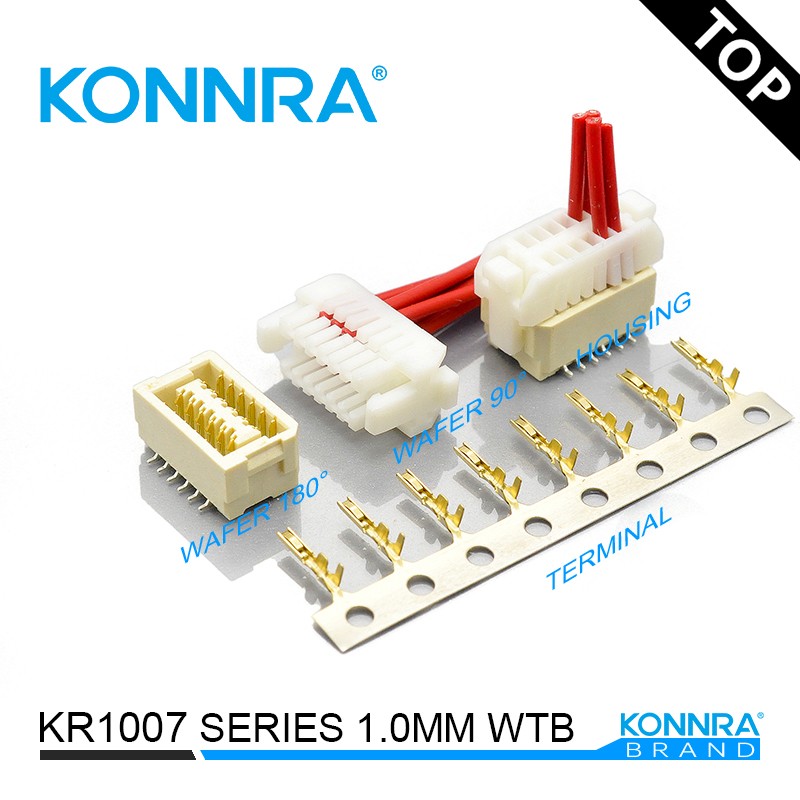 康瑞KR1007双排SMT带锁贴板对线安防系统接插件仿JST贯通式端子排