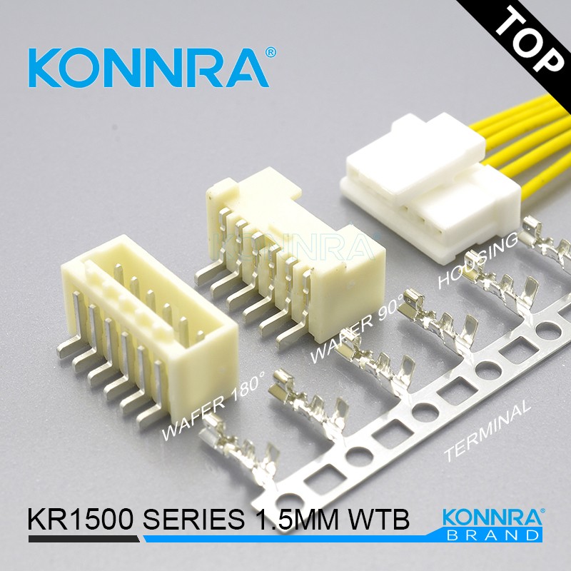 KONNRA KR1500单排SMT带扣太阳能板用仿莫仕MX母头沉板铜壳连接器