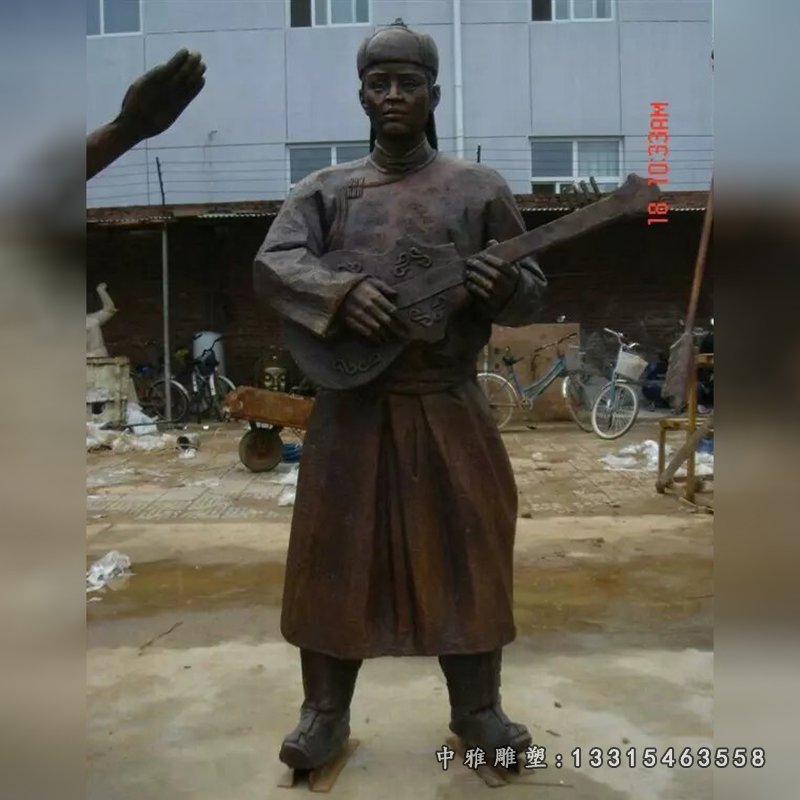 蒙古族人物演奏铜雕，公园人物雕塑 (2).jpg