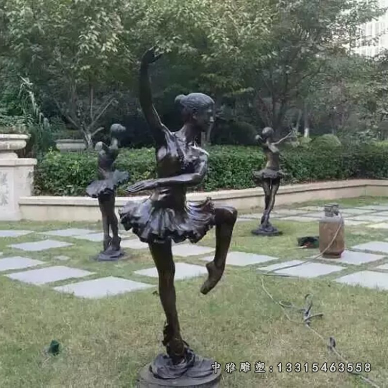 公园跳舞抽象人物铜雕