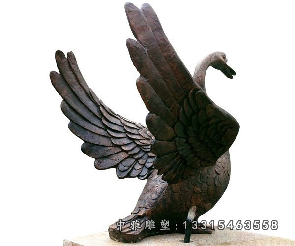 天鹅铜雕，铸铜天鹅雕塑.jpg