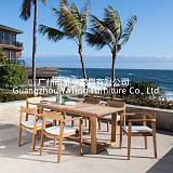 供应YT-476室外休闲木制餐桌餐椅组合花园桌椅雅亭户外家具;