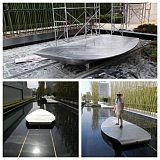 西安售楼部水景雕塑 手工锻造不锈钢一叶舟雕塑 抽象船;