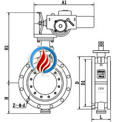 D943H/F/X电动法兰蝶阀 (配DZW执行器) 
