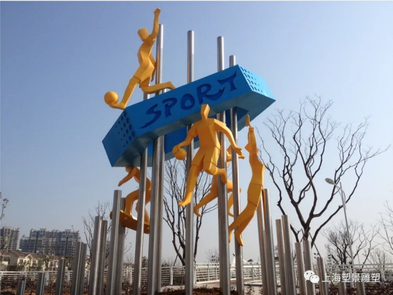 广西球场拍羽毛球雕塑摆件-不同造型运动员不锈钢雕塑