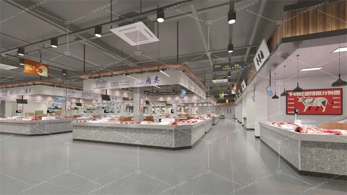 安徽宣城中心菜市场室内效果图设计— 杭州一鸿农贸市场设计院