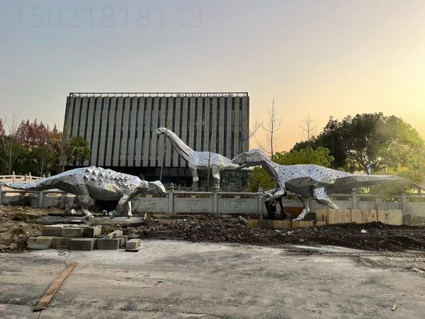 上海恐龙不锈钢镜面雕塑 景观不锈钢雕塑 304雕塑工厂
