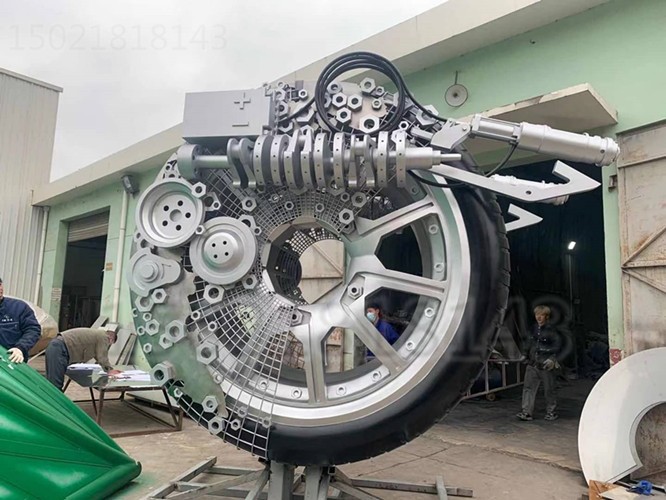上海城市道路口车轮雕塑 汽车轮毂雕塑雕塑