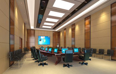漳州地区会议室办公室|无纸化升降屏效果图设计制作