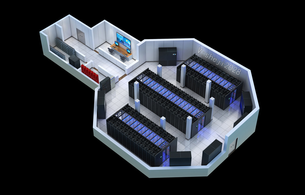 西安机房效果图设计|720度机房全景图|机房俯视图制作