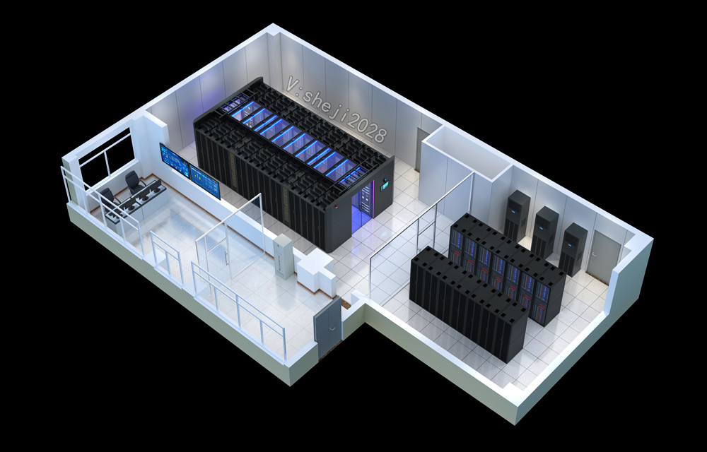 苏州机房效果图制作|一体化|模块化|存储机房效果图设计