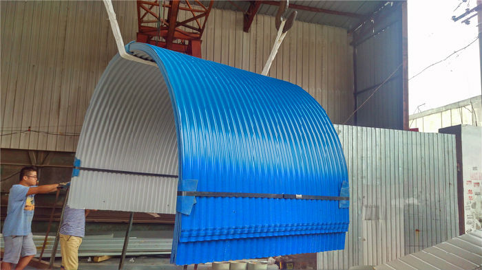 生产彩钢防雨罩、加工定做防雨罩 弧形瓦