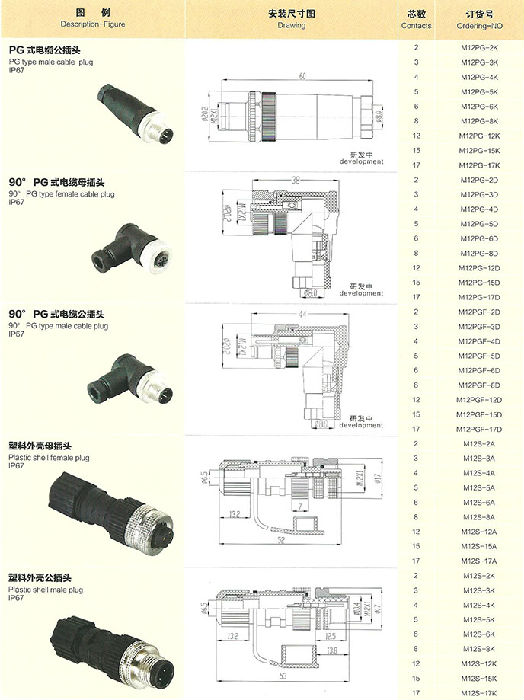 焊接铜镀金黑色塑料M8线束连接器