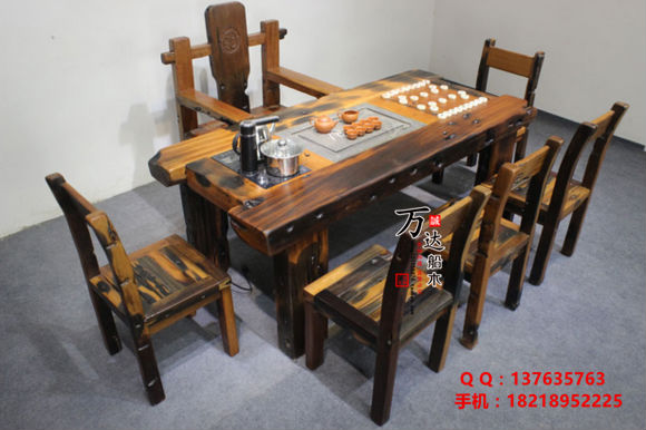 万达船木家具厂长期生产销售老船木家具茶桌