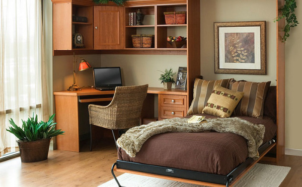 海南旅游度假短租公寓室内设计小空间壁床定制衣柜书柜榻榻米家具